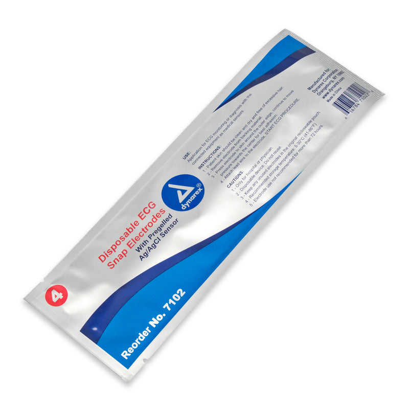 Dynarex ECG Snap Electrode - 4 per Pouch (600 Count) Dynarex ECG Snap Electrode - 4 per Pouch (600 Count)