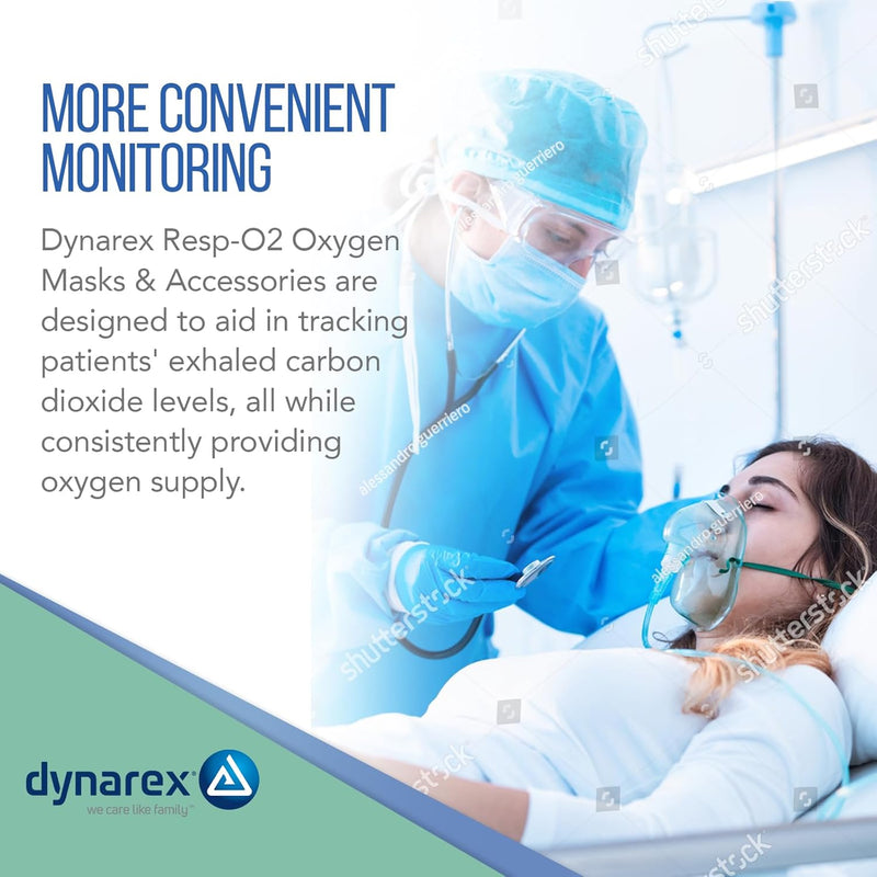 Dynarex EtCO2 Elongated Mask w/ CO2 sampling line w/ 7', 2.1 m - (25 Count) Dynarex EtCO2 Elongated Mask w/ CO2 sampling line w/ 7', 2.1 m - (25 Count)