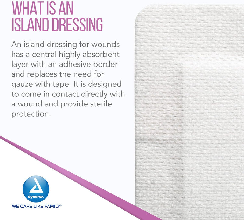 Dynarex Island Dressing Sterile, 6" x 6" - 25ea/bx 6bxs/cs (150 Count) Dynarex Island Dressing Sterile, 6" x 6" - 25ea/bx 6bxs/cs (150 Count)