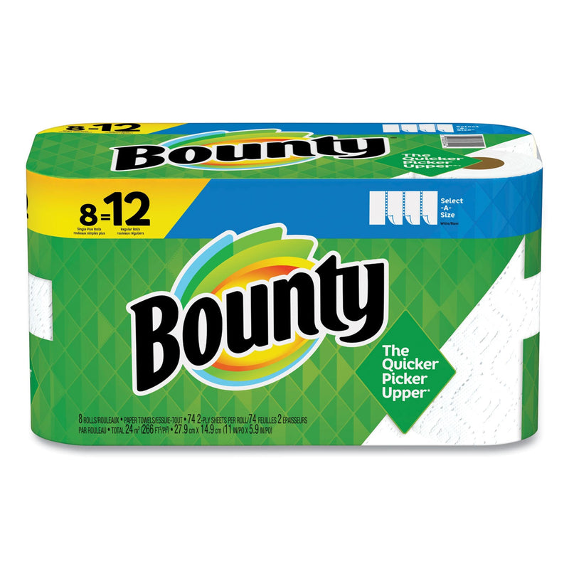 Bounty Select-a-Size Kitchen Roll Paper Towels, 2-Ply, 5.9 x 11, White, 74 Sheets/Single Plus Roll, 8 Rolls/Carton Bounty Select-a-Size Kitchen Roll Paper Towels, 2-Ply, 5.9 x 11, White, 74 Sheets/Single Plus Roll, 8 Rolls/Carton