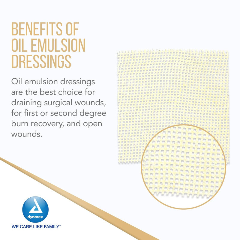 Dynarex Oil Emulsion Dressing, 5" x 9", 12ea/bx 6bxs/cs (72 Count) Dynarex Oil Emulsion Dressing, 5" x 9", 12ea/bx 6bxs/cs (72 Count)