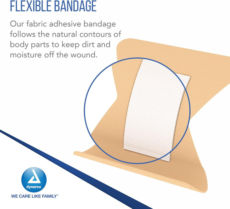 Dynarex Adhesive Fabric Bandages Fingertip - Sterile, 1 3/4" x 2" (2500 Count) Dynarex Adhesive Fabric Bandages Fingertip - Sterile, 1 3/4" x 2" (2500 Count)