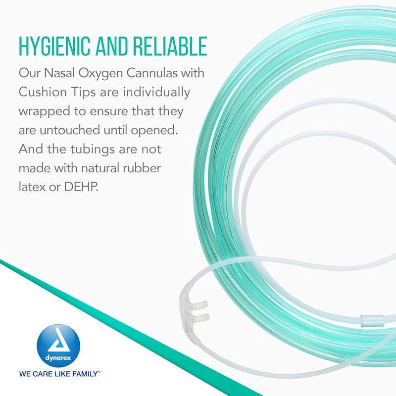 Dynarex Resp-O2 Nasal Oxygen Cannulas with Cushion Tips - Adult, 50' Universal Connector (15 Count) Dynarex Resp-O2 Nasal Oxygen Cannulas with Cushion Tips - Adult, 50' Universal Connector (15 Count)