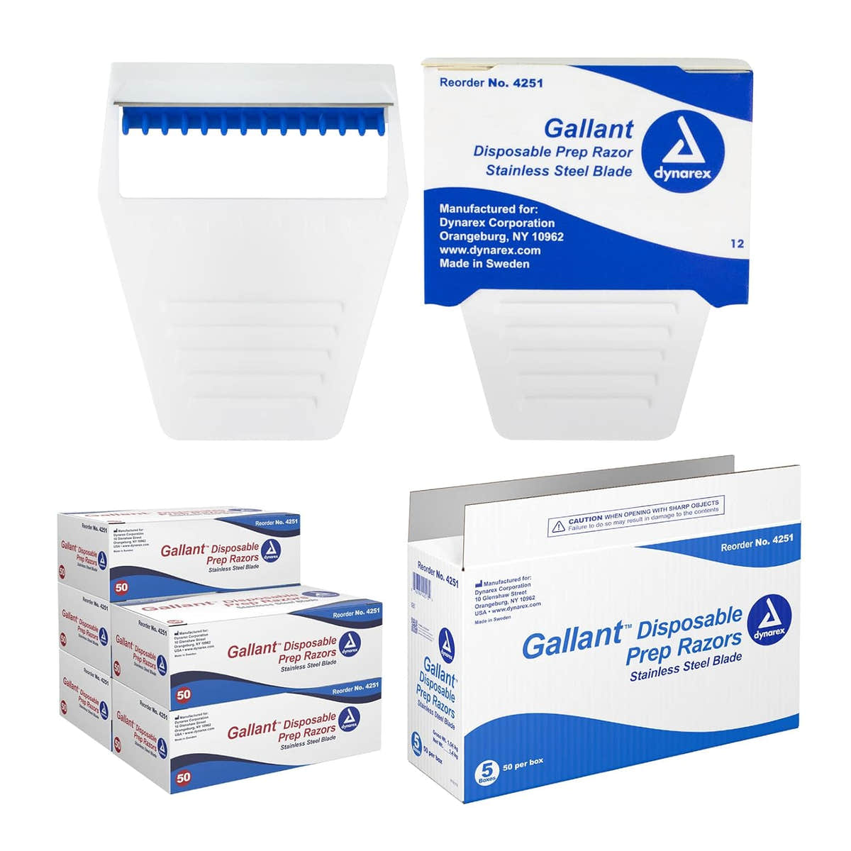 Dynarex Gallant Disposable Prep Razors - 50ea/bx, 5bxs/cs (250 Count) Dynarex Gallant Disposable Prep Razors - 50ea/bx, 5bxs/cs (250 Count)