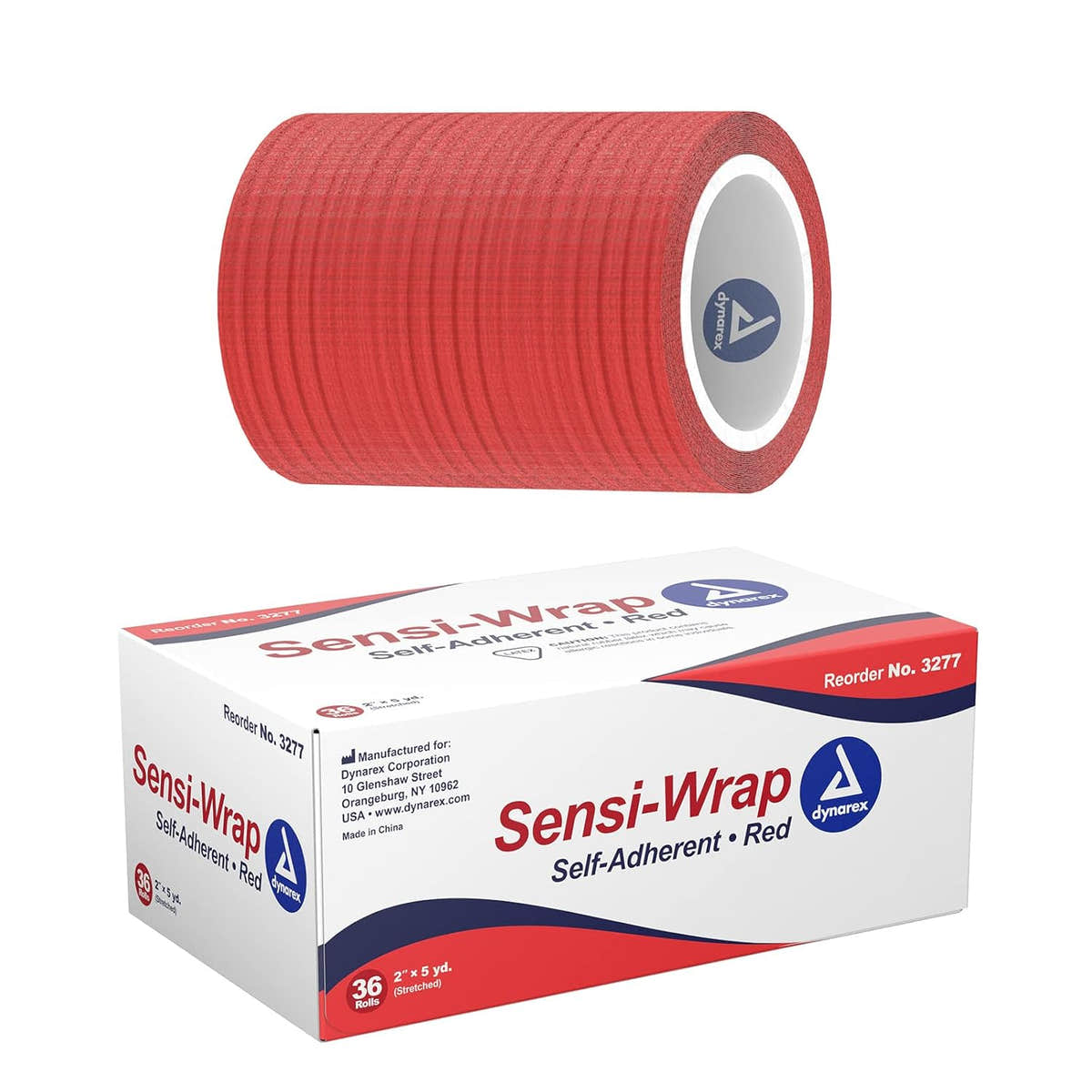 Dynarex Sensi Wrap, Self-Adherent, Red Dynarex Sensi Wrap, Self-Adherent, Red