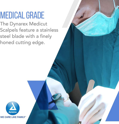 Dynarex Medi-Cut Scalpels Disposable, 10ea/bx (10 Count) Dynarex Medi-Cut Scalpels Disposable, 10ea/bx (10 Count)