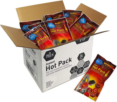 MedPride Instant Hot Packs Disposable Warm Compress Heating Pads - 5" x 9" - 24/cs. MedPride Instant Hot Packs Disposable Warm Compress Heating Pads - 5" x 9" - 24/cs.
