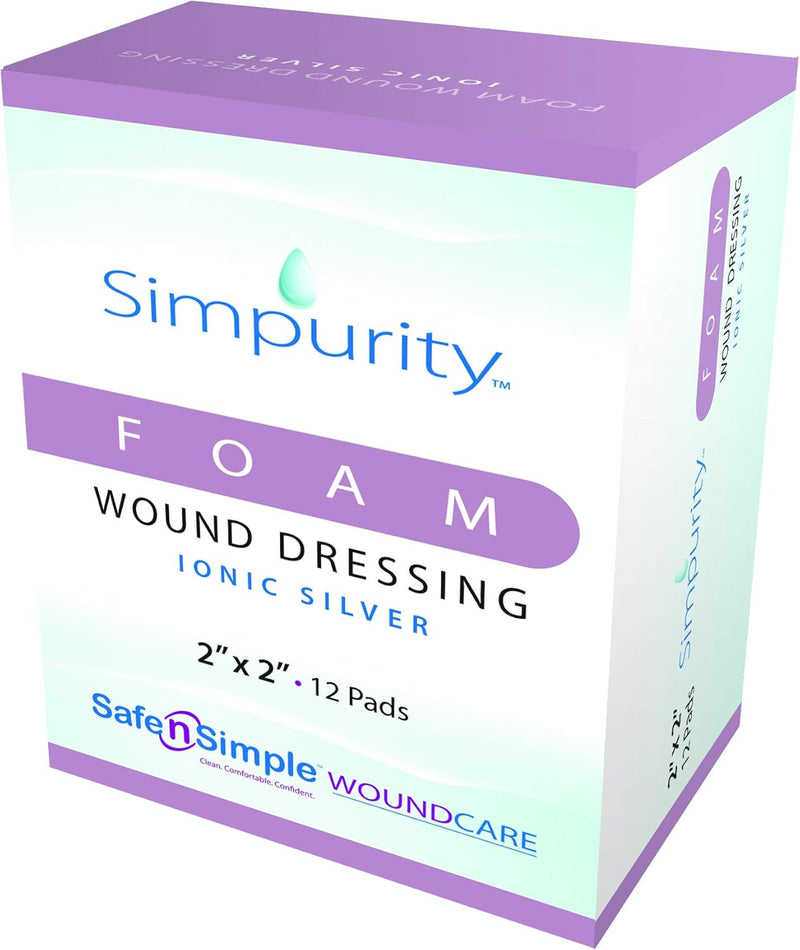 Safe N Simple Simpurity Foam Wound Dressing Ionic Silver (192 Count) Safe N Simple Simpurity Foam Wound Dressing Ionic Silver (192 Count)