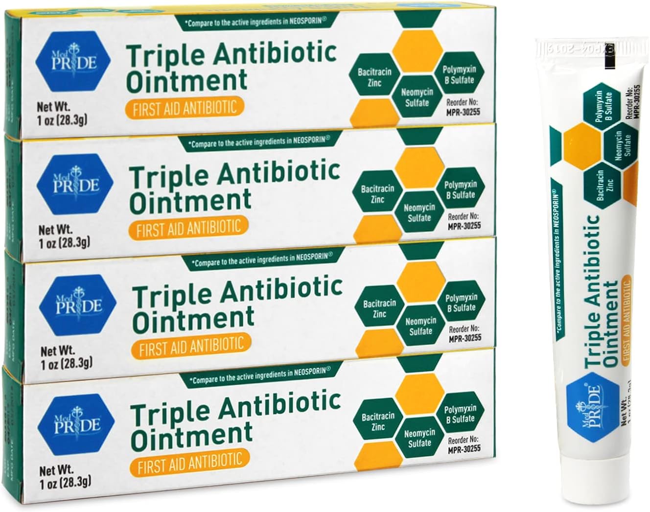 MedPride Triple Antibiotic Ointment - 1oz. Tubes - Indv. Boxed - Case of 72 MedPride Triple Antibiotic Ointment - 1oz. Tubes - Indv. Boxed - Case of 72