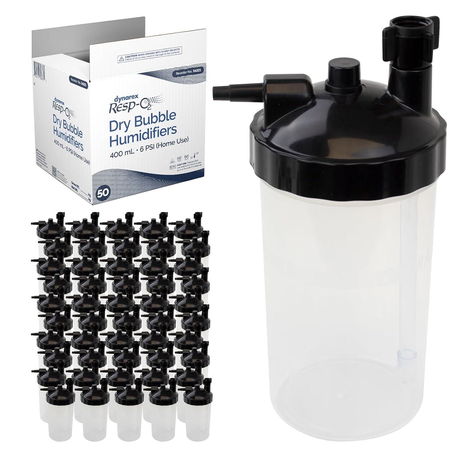 Dynarex Resp-02™ Disposable Bubble Humidifier (50 Count) Dynarex Resp-02™ Disposable Bubble Humidifier (50 Count)