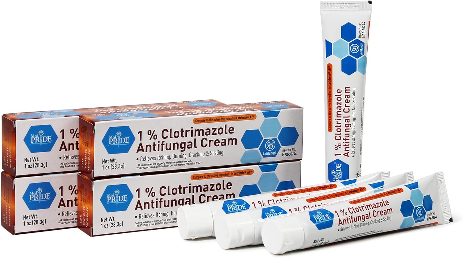 MedPride Clotrimazole 1% Antifungal Cream - 1oz. Tubes - Indv. Boxed - 72/cs. MedPride Clotrimazole 1% Antifungal Cream - 1oz. Tubes - Indv. Boxed - 72/cs.
