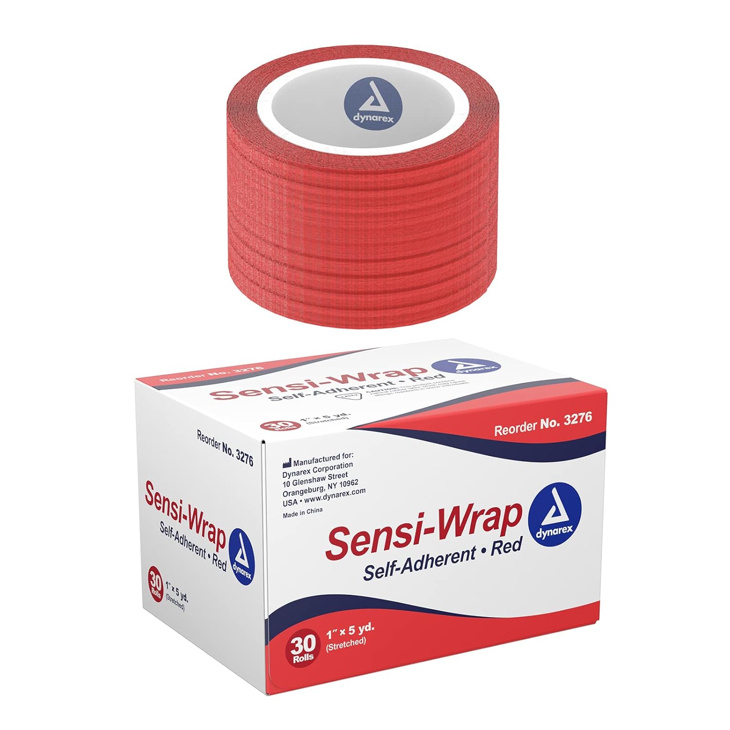 Dynarex Sensi Wrap, Self-Adherent, Red Dynarex Sensi Wrap, Self-Adherent, Red