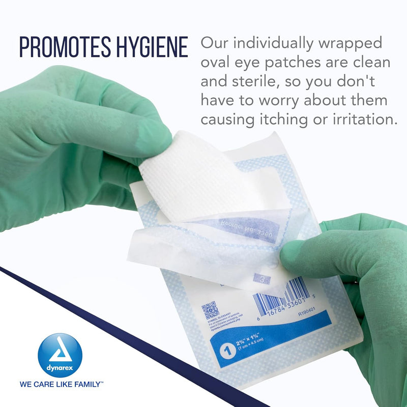 Dynarex Oval Eye Pads - Sterile, 2 5/8" x 1 5/8" 50ea/bx, 12bxs/cs (600 Count) Dynarex Oval Eye Pads - Sterile, 2 5/8" x 1 5/8" 50ea/bx, 12bxs/cs (600 Count)