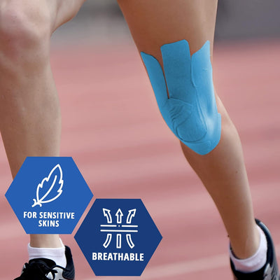 MedPride Kinesiology Tape – Blue 2”x5M Latex-Free Athletic Tape for Pain Relief, Injured Muscle Support, 24/Box, Case of 6 (144 Count) MedPride Kinesiology Tape – Blue 2”x5M Latex-Free Athletic Tape for Pain Relief, Injured Muscle Support, 24/Box, Case of 6 (144 Count)