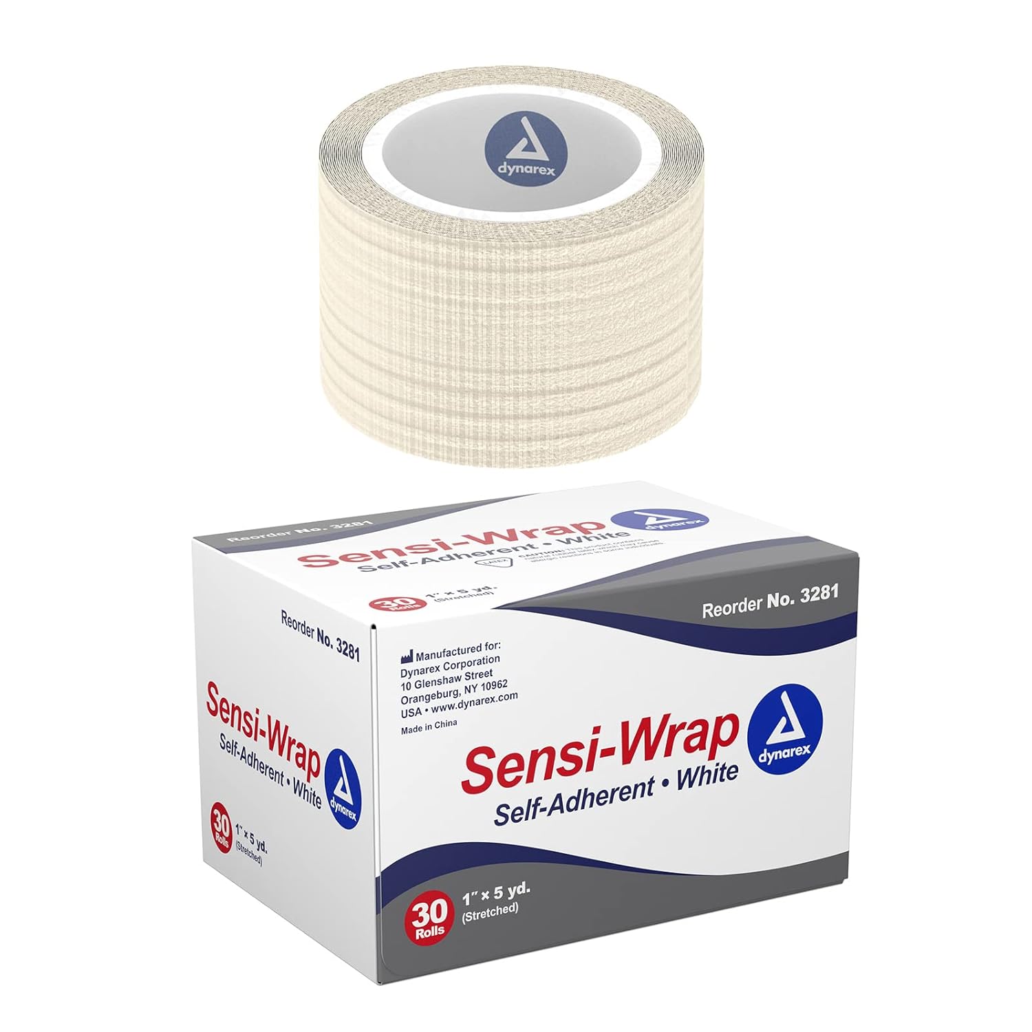 Dynarex Sensi Wrap, Self-Adherent, White Dynarex Sensi Wrap, Self-Adherent, White