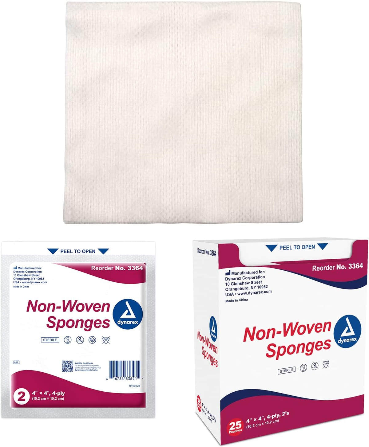 Dynarex Non-Woven Sponge - Sterile 2's, 4" x 4" 4 Ply, 25ea/bx, 24bxs/cs (600 Count) Dynarex Non-Woven Sponge - Sterile 2's, 4" x 4" 4 Ply, 25ea/bx, 24bxs/cs (600 Count)