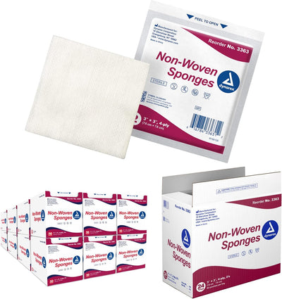 Dynarex Non-Woven Sponge - Sterile 2's, 3" x 3" 4 Ply - 50ea/bx, 24bxs/cs (1200 Count) Dynarex Non-Woven Sponge - Sterile 2's, 3" x 3" 4 Ply - 50ea/bx, 24bxs/cs (1200 Count)
