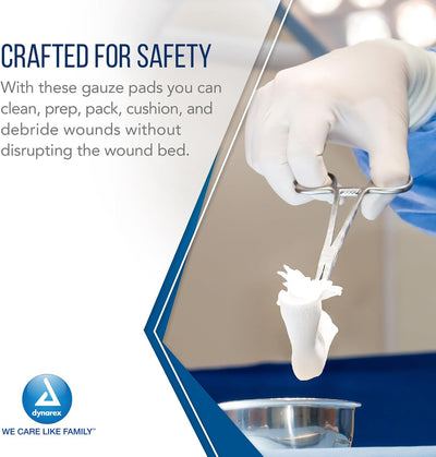 Dynarex Sterile Gauze Pads 1's - 12 Ply, 100ea/bx Dynarex Sterile Gauze Pads 1's - 12 Ply, 100ea/bx