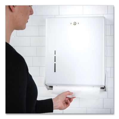 San Jamar True Fold C-Fold/Multifold Paper Towel Dispenser, 11.63 x 5 x 14.5, White San Jamar True Fold C-Fold/Multifold Paper Towel Dispenser, 11.63 x 5 x 14.5, White