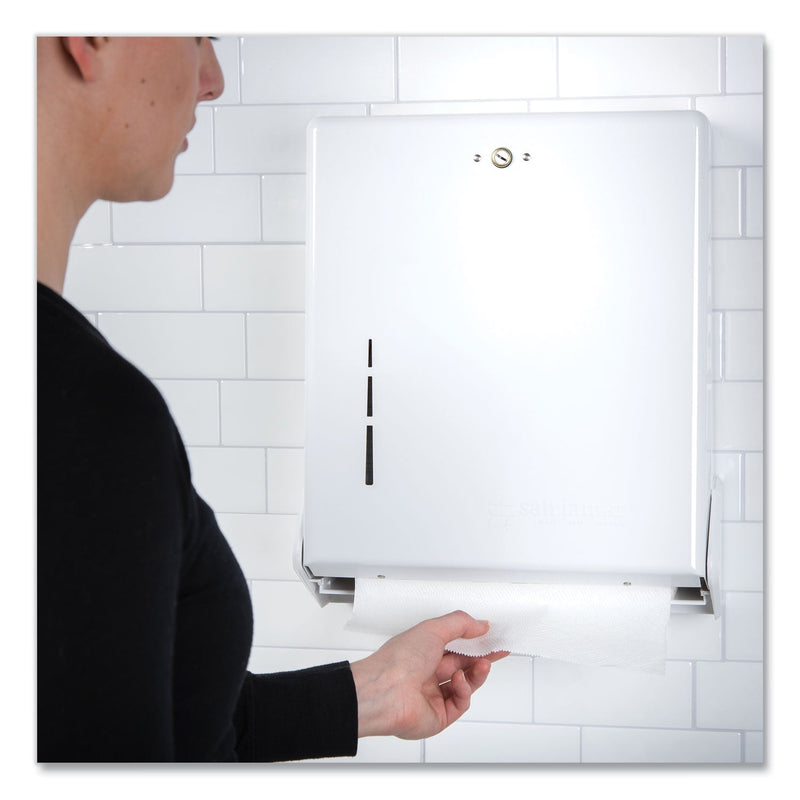 San Jamar True Fold C-Fold/Multifold Paper Towel Dispenser, 11.63 x 5 x 14.5, White San Jamar True Fold C-Fold/Multifold Paper Towel Dispenser, 11.63 x 5 x 14.5, White