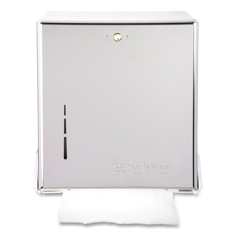San Jamar True Fold C-Fold/Multifold Paper Towel Dispenser, 11.63 x 5 x 14.5, Chrome San Jamar True Fold C-Fold/Multifold Paper Towel Dispenser, 11.63 x 5 x 14.5, Chrome