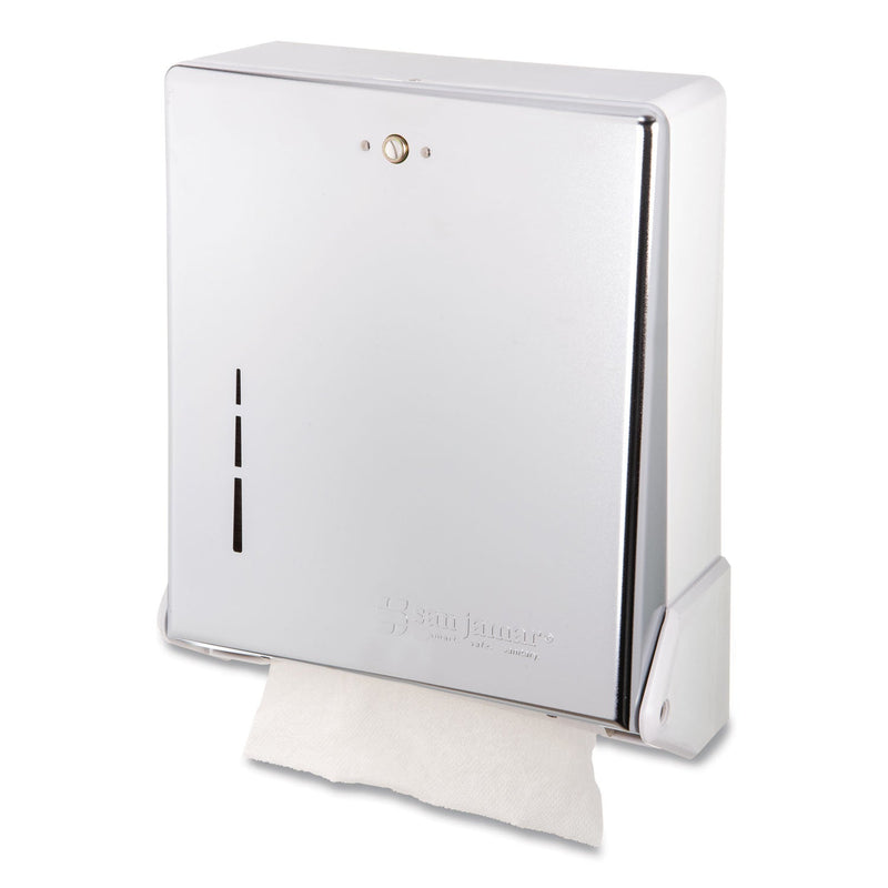 San Jamar True Fold C-Fold/Multifold Paper Towel Dispenser, 11.63 x 5 x 14.5, Chrome San Jamar True Fold C-Fold/Multifold Paper Towel Dispenser, 11.63 x 5 x 14.5, Chrome