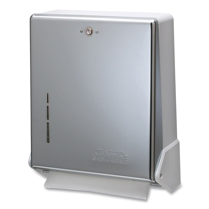 San Jamar True Fold C-Fold/Multifold Paper Towel Dispenser, 11.63 x 5 x 14.5, Chrome San Jamar True Fold C-Fold/Multifold Paper Towel Dispenser, 11.63 x 5 x 14.5, Chrome