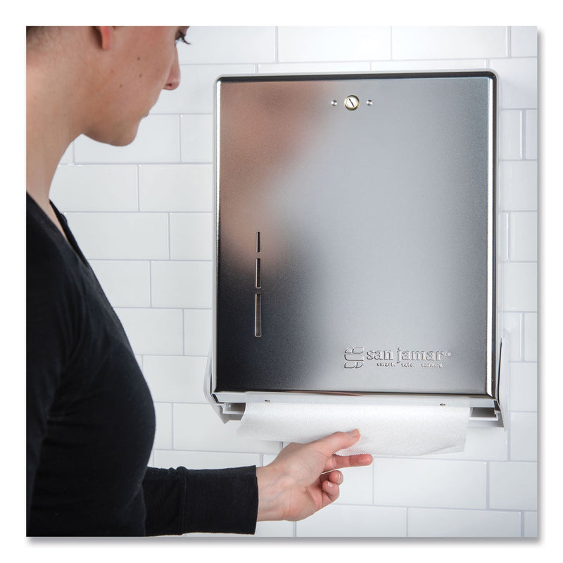 San Jamar True Fold C-Fold/Multifold Paper Towel Dispenser, 11.63 x 5 x 14.5, Chrome San Jamar True Fold C-Fold/Multifold Paper Towel Dispenser, 11.63 x 5 x 14.5, Chrome
