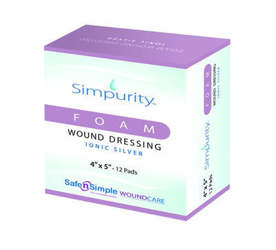 Safe N Simple Simpurity Foam Wound Dressing Ionic Silver (192 Count) Safe N Simple Simpurity Foam Wound Dressing Ionic Silver (192 Count)