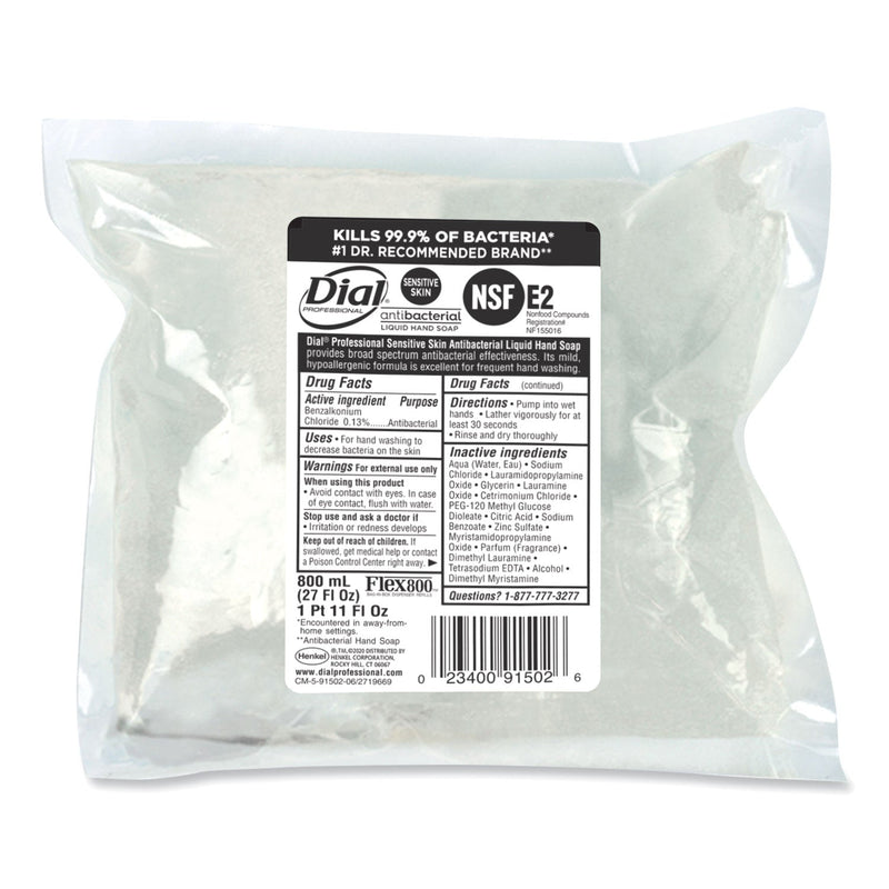 Dial Antibacterial Sensitive Skin Liquid Hand Soap Refill for Dial 800 mL Dispenser, Floral, 800 mL, 12/Carton Dial Antibacterial Sensitive Skin Liquid Hand Soap Refill for Dial 800 mL Dispenser, Floral, 800 mL, 12/Carton