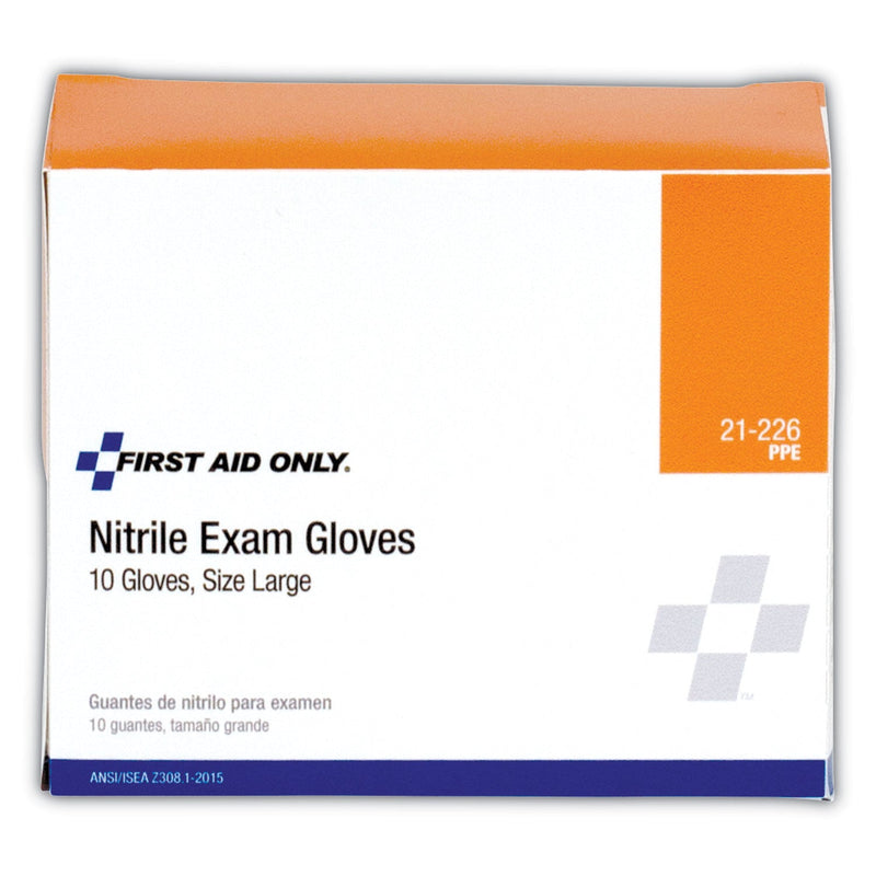 PhysiciansCare Ambidextrous Non-Sterile Single Use Nitrile Medical Gloves, Large, 10/Box PhysiciansCare Ambidextrous Non-Sterile Single Use Nitrile Medical Gloves, Large, 10/Box