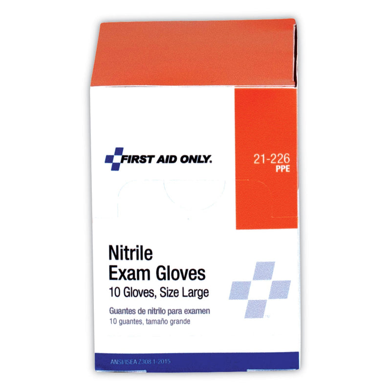 PhysiciansCare Ambidextrous Non-Sterile Single Use Nitrile Medical Gloves, Large, 10/Box PhysiciansCare Ambidextrous Non-Sterile Single Use Nitrile Medical Gloves, Large, 10/Box