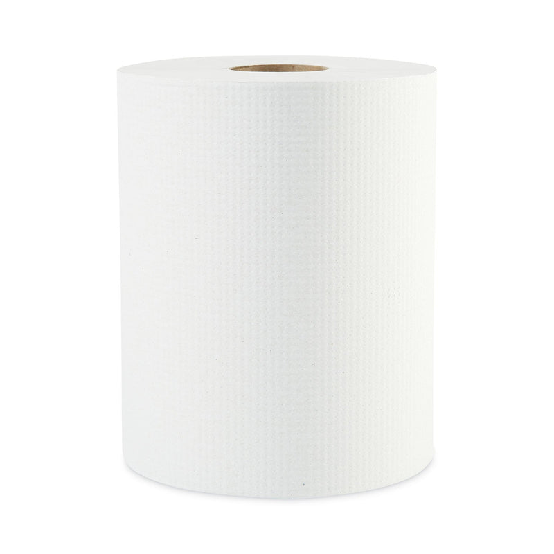 Boardwalk Hardwound Paper Towels, 1-Ply, 8" x 600 ft, White, 2" Core, 12 Rolls/Carton Boardwalk Hardwound Paper Towels, 1-Ply, 8" x 600 ft, White, 2" Core, 12 Rolls/Carton