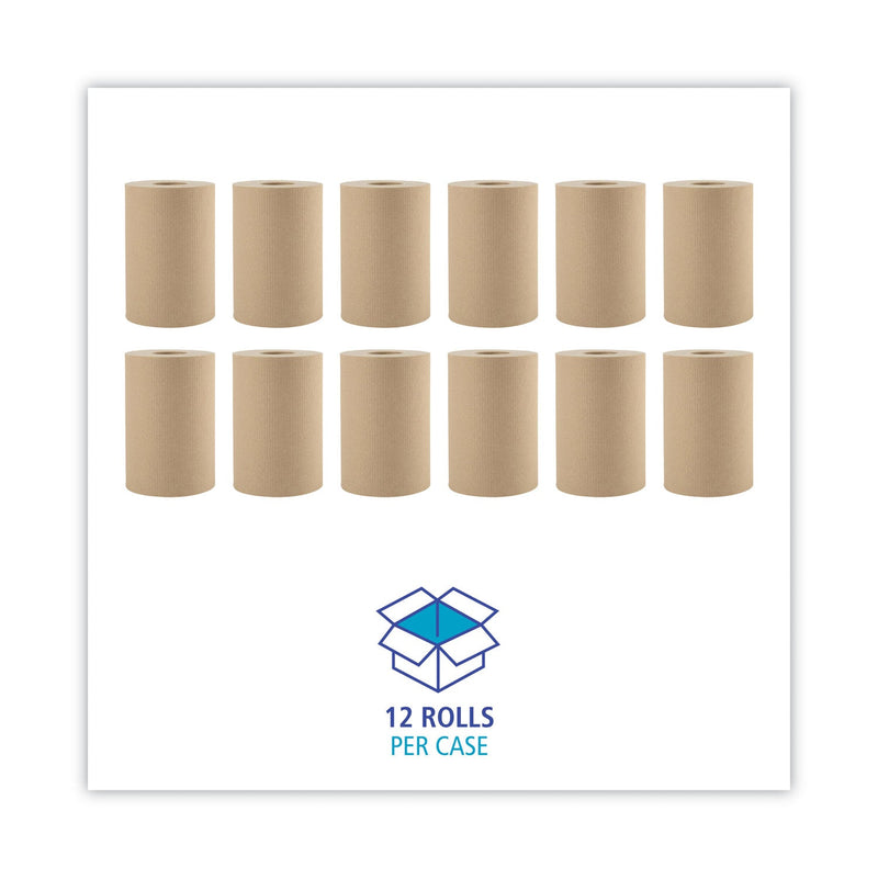 Boardwalk Hardwound Paper Towels, 1-Ply, 8" x 350 ft, Natural, 12 Rolls/Carton Boardwalk Hardwound Paper Towels, 1-Ply, 8" x 350 ft, Natural, 12 Rolls/Carton
