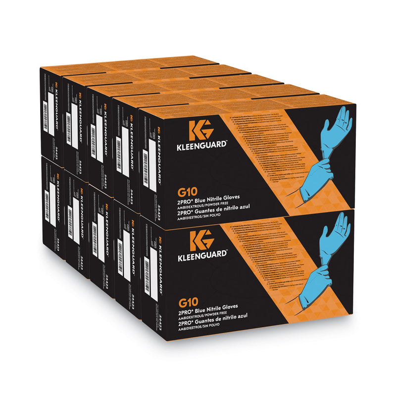 KleenGuard G10 2PRO Nitrile Gloves, Blue, Large, 100/Box KleenGuard G10 2PRO Nitrile Gloves, Blue, Large, 100/Box