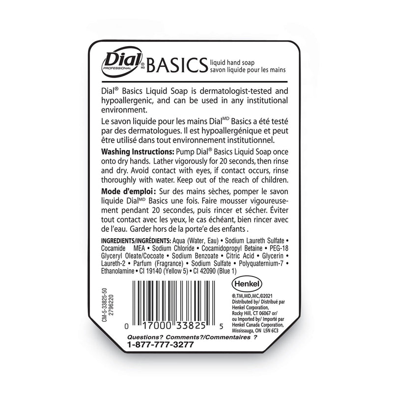 Dial Basics MP Free Liquid Hand Soap, Unscented, 15 oz Refill Bottle, 6/Carton Dial Basics MP Free Liquid Hand Soap, Unscented, 15 oz Refill Bottle, 6/Carton