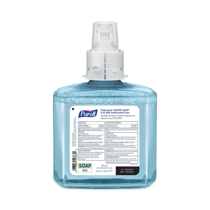 PURELL HEALTHY SOAP 0.5% BAK Antimicrobial Foam, For ES4 Dispensers, Plum, 1,200 mL, 2/Carton PURELL HEALTHY SOAP 0.5% BAK Antimicrobial Foam, For ES4 Dispensers, Plum, 1,200 mL, 2/Carton