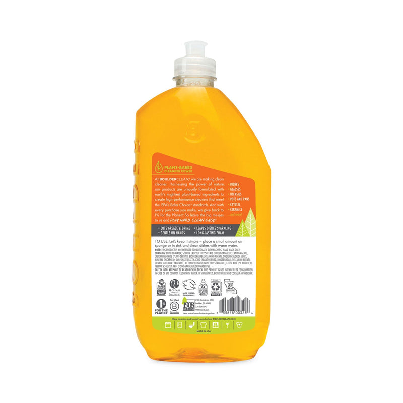 Boulder Clean Liquid Dish Soap, Valencia Orange, 28 oz Bottle, 6/Carton Boulder Clean Liquid Dish Soap, Valencia Orange, 28 oz Bottle, 6/Carton