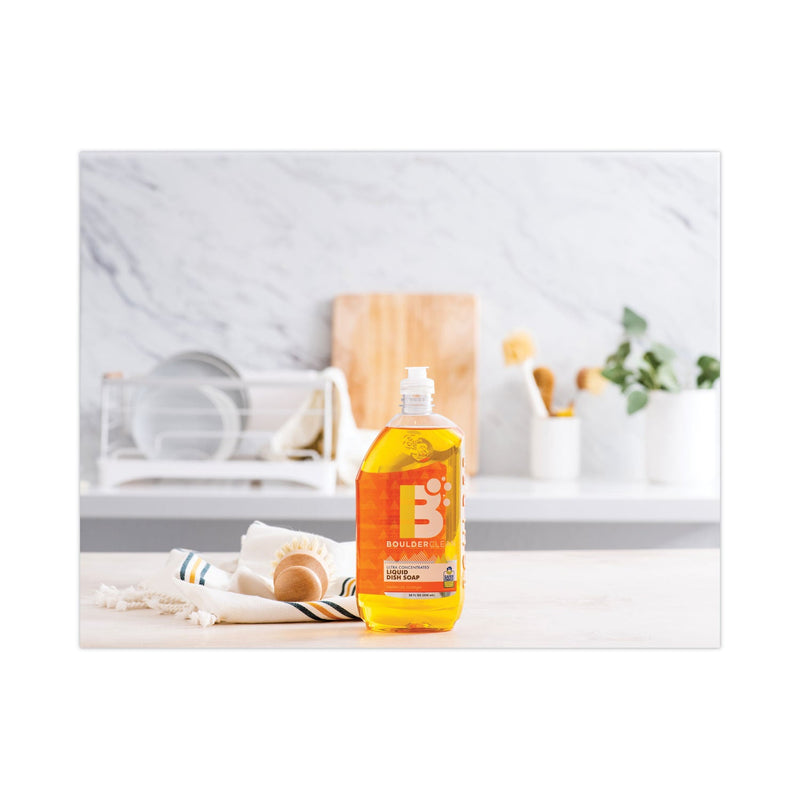 Boulder Clean Liquid Dish Soap, Valencia Orange, 28 oz Bottle, 6/Carton Boulder Clean Liquid Dish Soap, Valencia Orange, 28 oz Bottle, 6/Carton