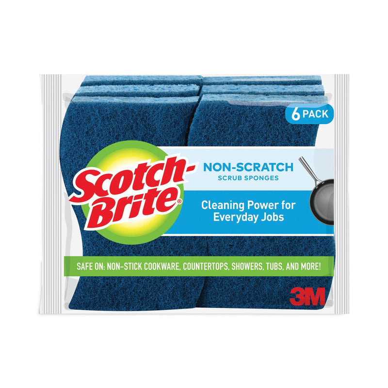 Scotch-Brite Non-Scratch Multi-Purpose Scrub Sponge, 4.4 x 2.6, 0.8" Thick, Blue, 6/Pack Scotch-Brite Non-Scratch Multi-Purpose Scrub Sponge, 4.4 x 2.6, 0.8" Thick, Blue, 6/Pack