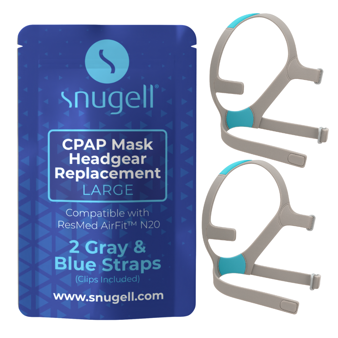 Replacement Straps for AirFit ResMed N20 CPAP Mask (2-Pack) - Blue and Gray - Standard & Large Replacement Straps for AirFit ResMed N20 CPAP Mask (2-Pack) - Blue and Gray - Standard & Large
