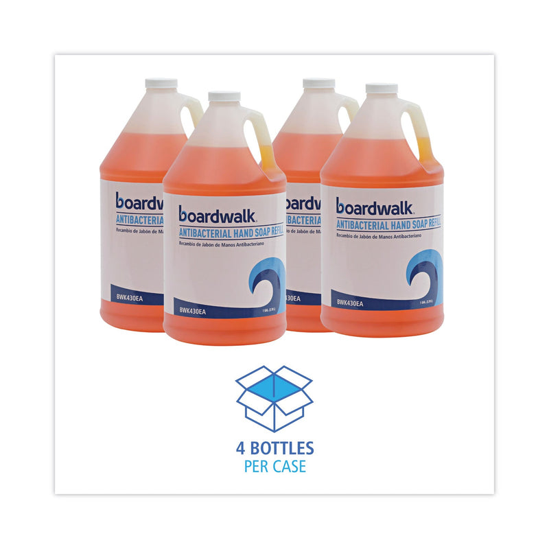 Boardwalk Antibacterial Liquid Soap, Clean Scent, 1 gal Bottle, 4/Carton Boardwalk Antibacterial Liquid Soap, Clean Scent, 1 gal Bottle, 4/Carton