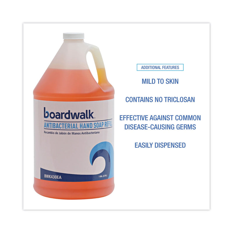 Boardwalk Antibacterial Liquid Soap, Clean Scent, 1 gal Bottle, 4/Carton Boardwalk Antibacterial Liquid Soap, Clean Scent, 1 gal Bottle, 4/Carton
