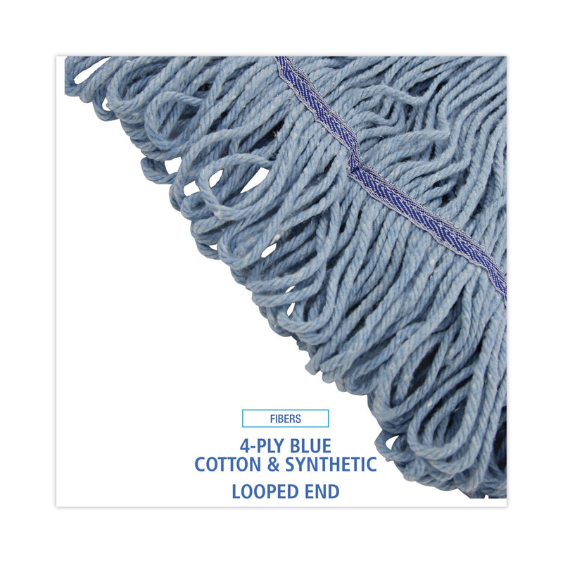 Boardwalk Mop Head, Loop-End, Cotton With Scrub Pad, Medium, 12/Carton Boardwalk Mop Head, Loop-End, Cotton With Scrub Pad, Medium, 12/Carton