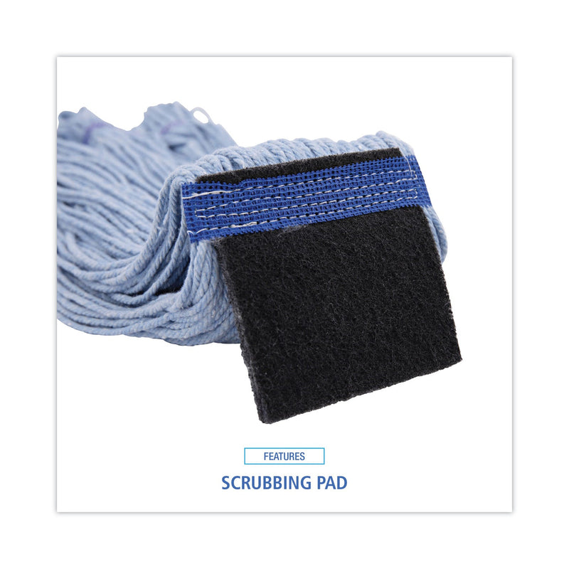 Boardwalk Mop Head, Loop-End, Cotton With Scrub Pad, Medium, 12/Carton Boardwalk Mop Head, Loop-End, Cotton With Scrub Pad, Medium, 12/Carton