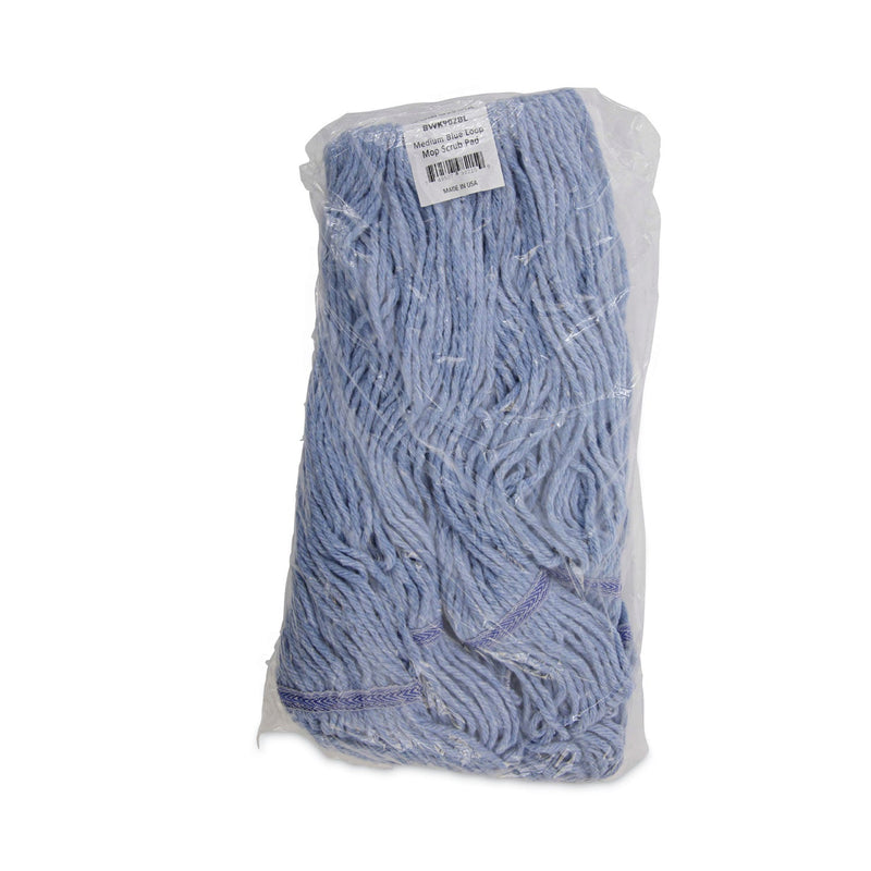 Boardwalk Mop Head, Loop-End, Cotton With Scrub Pad, Medium, 12/Carton Boardwalk Mop Head, Loop-End, Cotton With Scrub Pad, Medium, 12/Carton