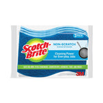 Scotch-Brite Non-Scratch Multi-Purpose Scrub Sponge, 4.4 x 2.6, 0.8" Thick, Blue, 3/Pack Scotch-Brite Non-Scratch Multi-Purpose Scrub Sponge, 4.4 x 2.6, 0.8" Thick, Blue, 3/Pack