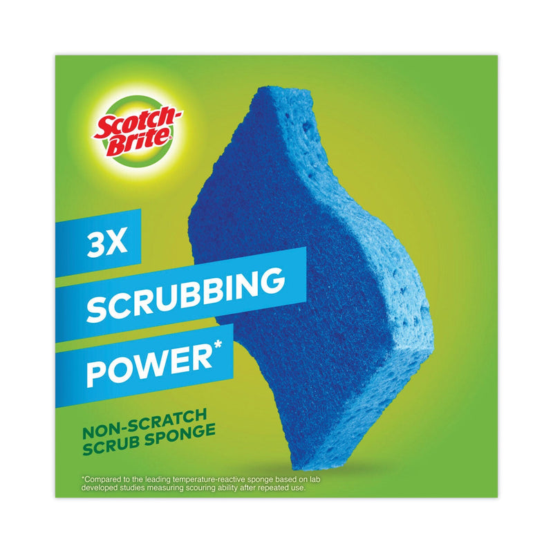 Scotch-Brite Non-Scratch Multi-Purpose Scrub Sponge, 4.4 x 2.6, 0.8" Thick, Blue, 3/Pack Scotch-Brite Non-Scratch Multi-Purpose Scrub Sponge, 4.4 x 2.6, 0.8" Thick, Blue, 3/Pack