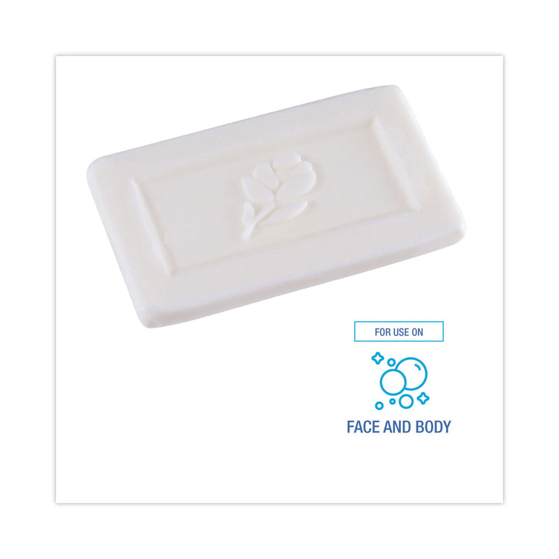Boardwalk Face and Body Soap, Flow Wrapped, Floral Fragrance, # 1/2 Bar, 1000/Carton Boardwalk Face and Body Soap, Flow Wrapped, Floral Fragrance, # 1/2 Bar, 1000/Carton