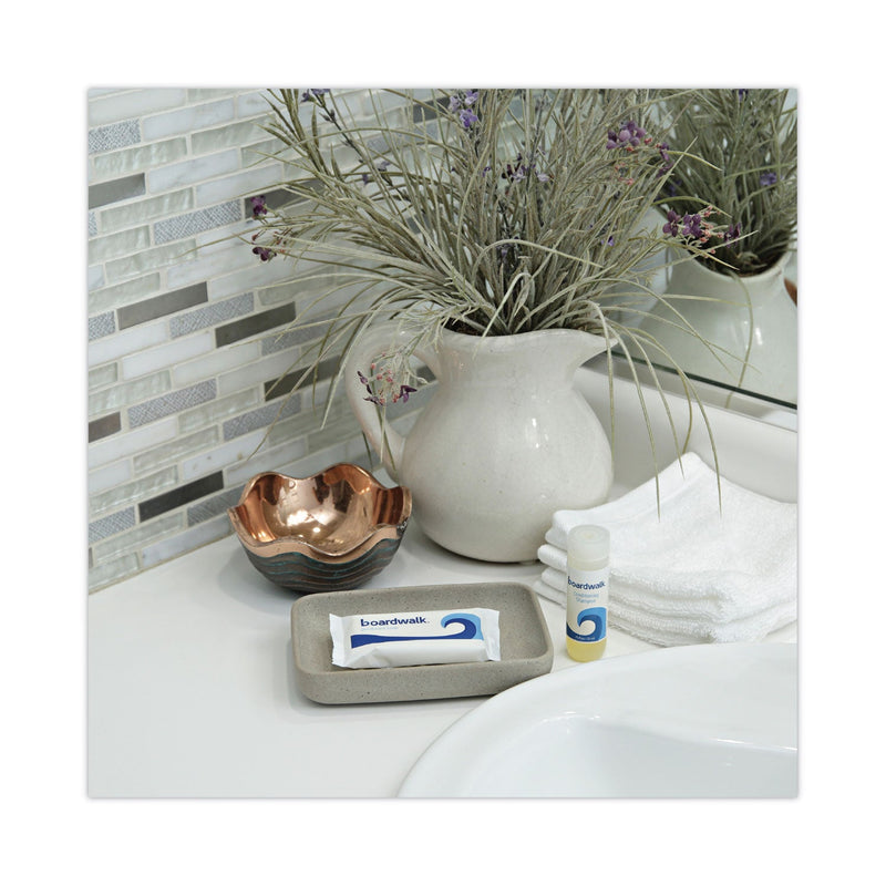 Boardwalk Face and Body Soap, Flow Wrapped, Floral Fragrance, # 1 1/2 Bar, 500/Carton Boardwalk Face and Body Soap, Flow Wrapped, Floral Fragrance, # 1 1/2 Bar, 500/Carton